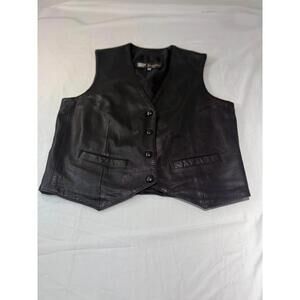Star Fourrures Paris Leather Vest Men's Size 44